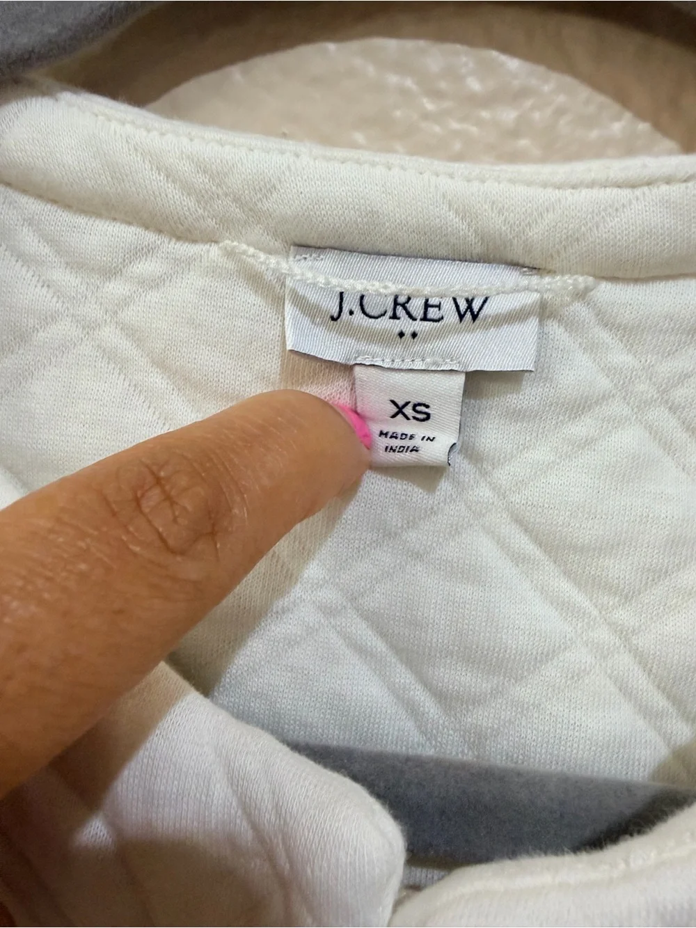 J.Crew Factory Quilted Lady Jacket Ivory Cream Open Front Textured Womens XS